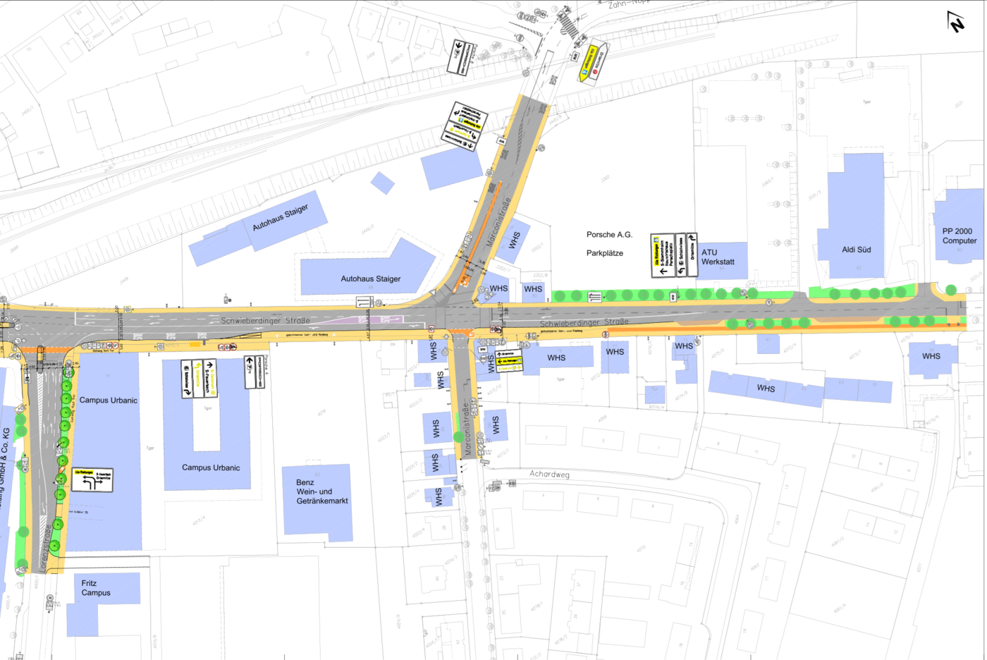 Plan Schwieberdinger Straße aus Beschlussvorlage