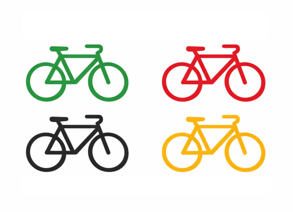 Bunte Fahrradpiktrogramme