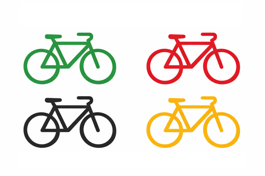 Bunte Fahrradpiktrogramme Bunte Fahrradpiktrogramme