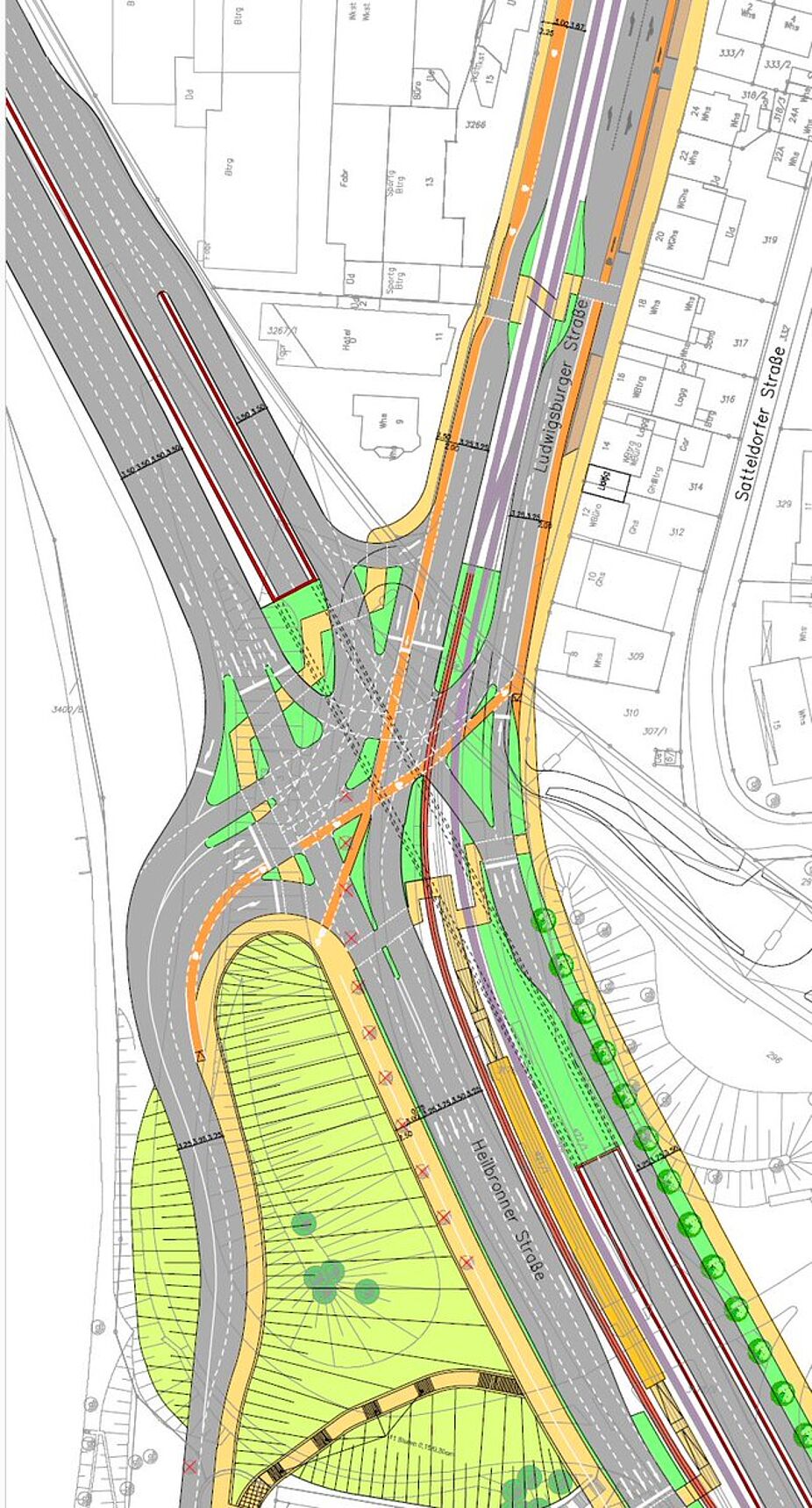 Plan Umbau Friedrichswahl Plan zur Radverkehrsführung beim Umbau Friedrichswahl