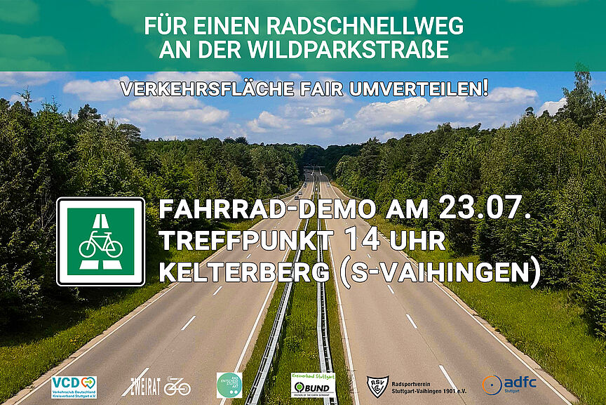 Demo Wildparkstraße Demo für einen Radschnellweg an der Wildparkstraße