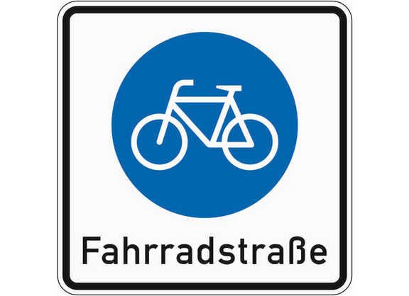 Verkehrszeichen zum Beginn einer Fahrradstraße